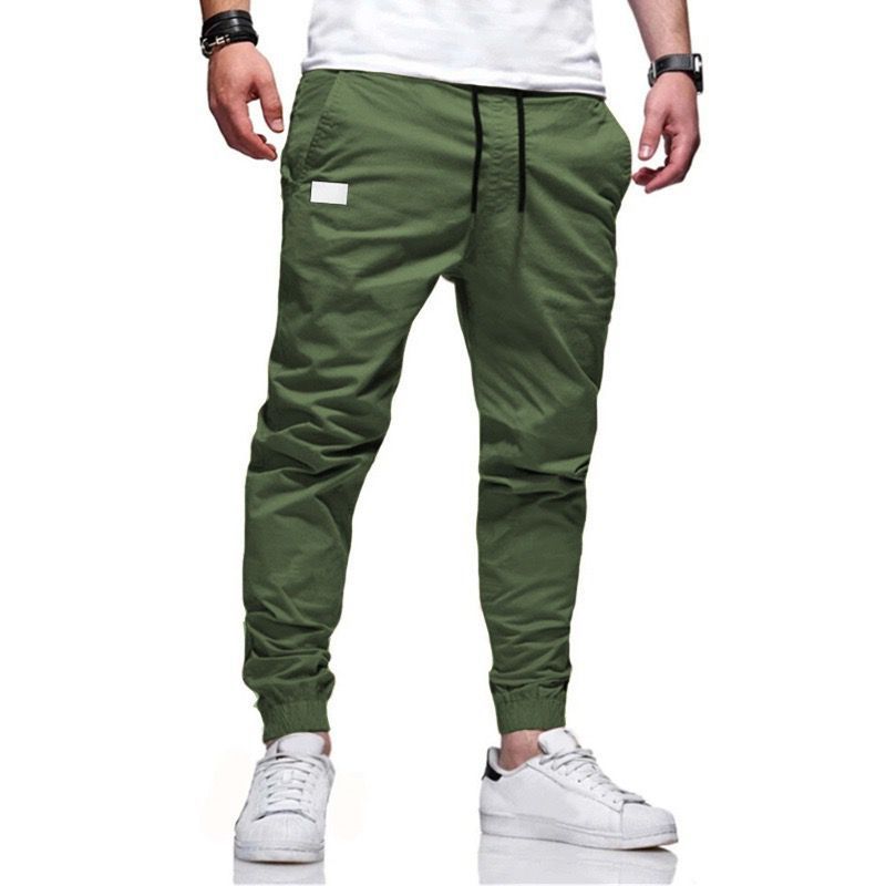 Mens Solid Color Casual Trousers