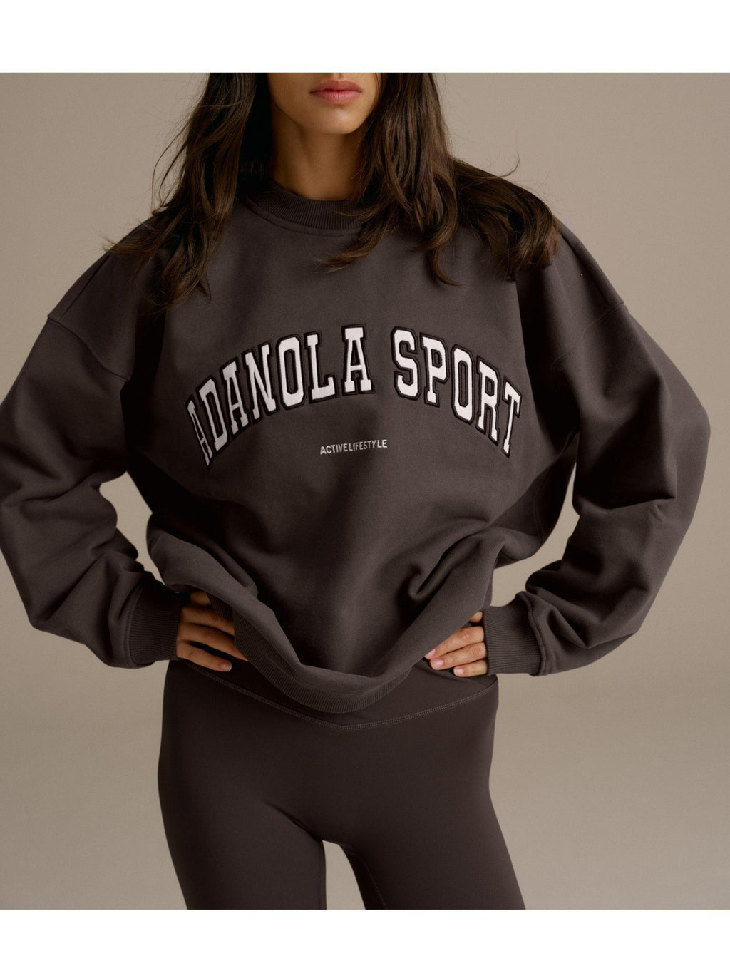 Sudadera casual bordada con letras para mujer