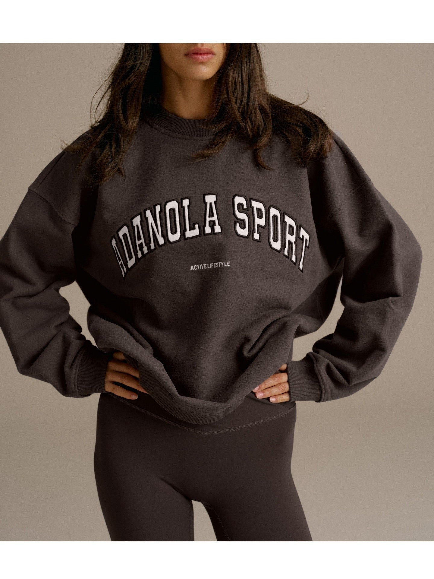 Sudadera casual bordada con letras para mujer