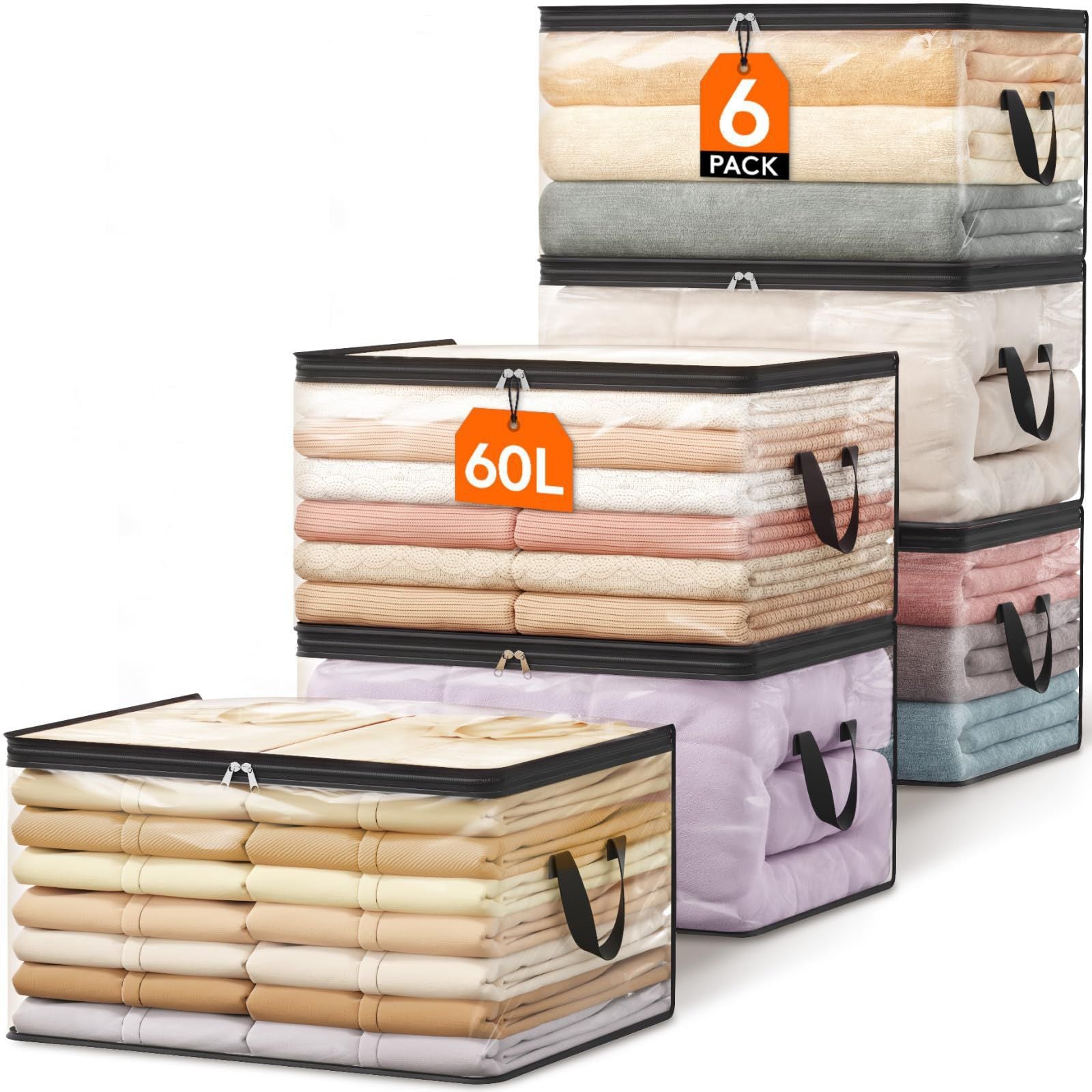 Bolsas de almacenamiento transparentes con doble cremallera