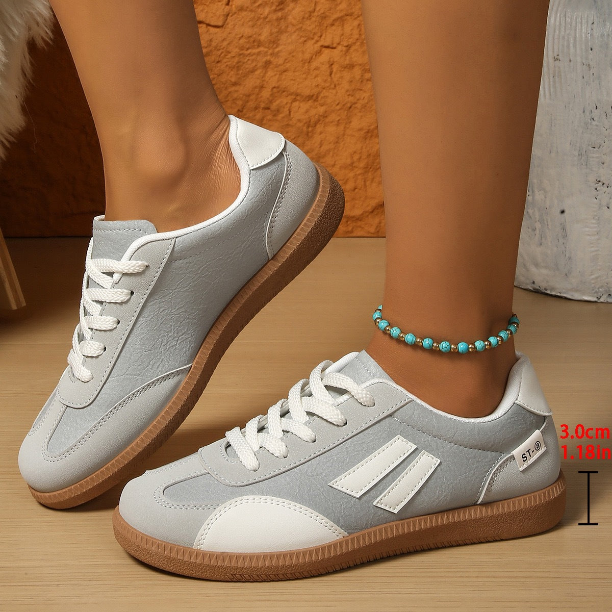 Zapatos deportivos planos retro para mujer