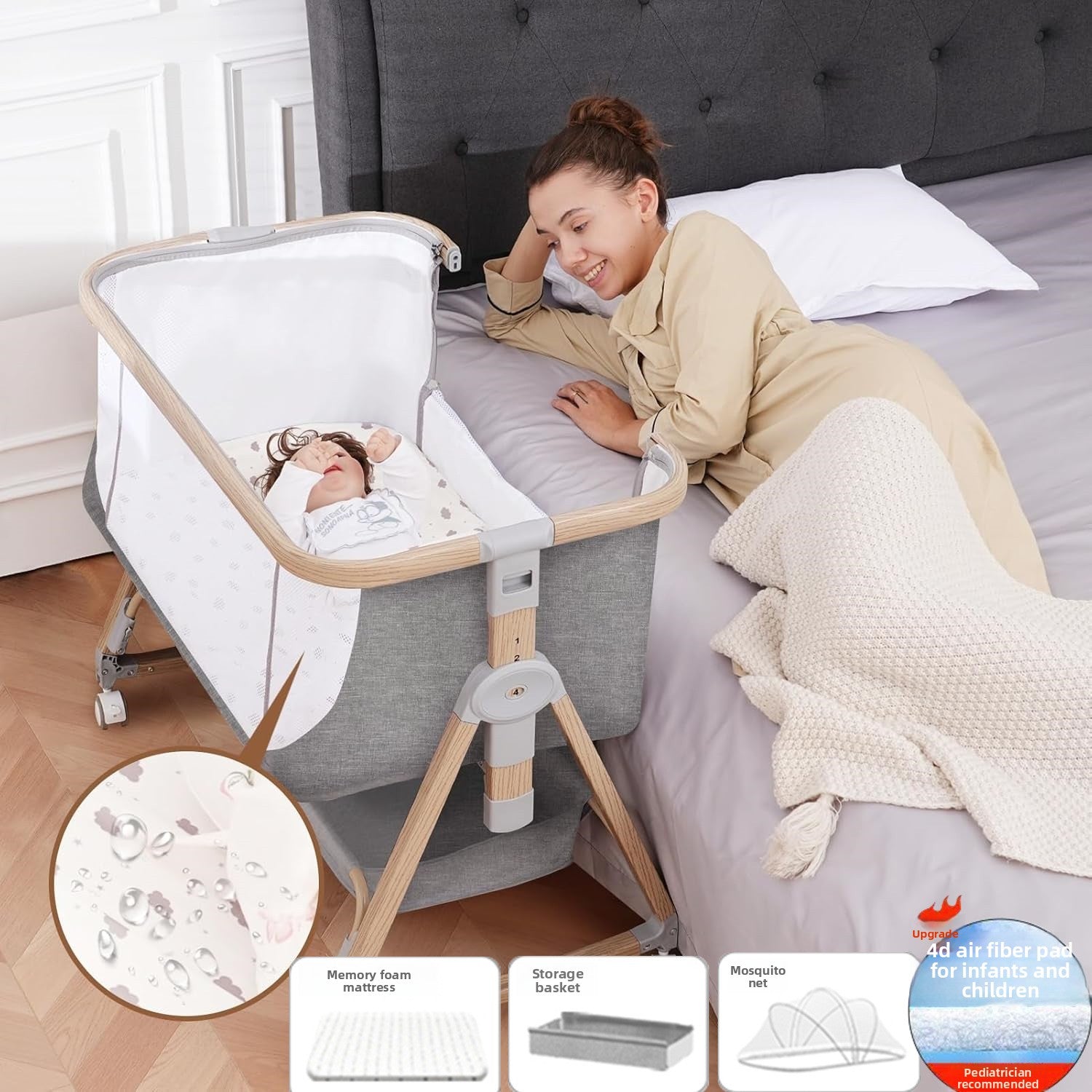 Cuna portátil multifuncional para bebés