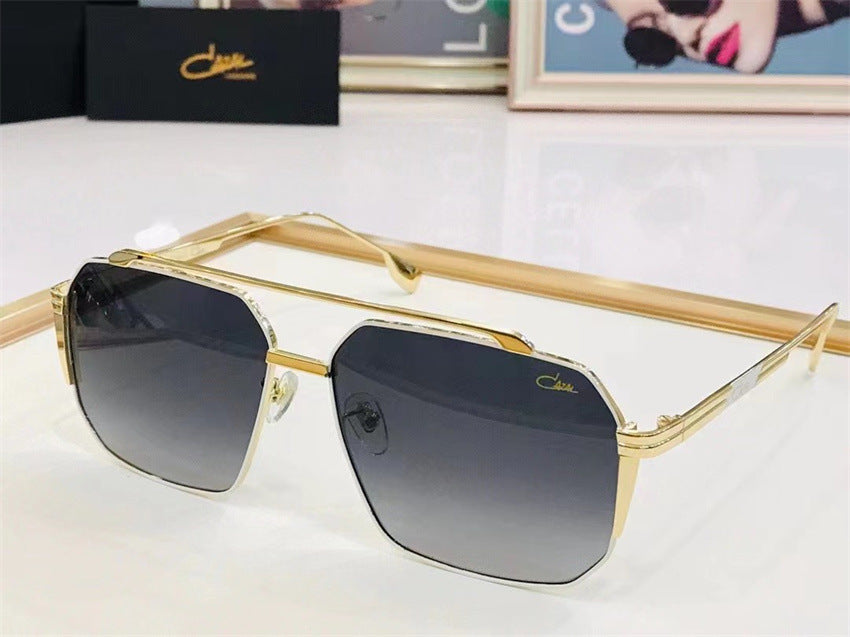 Gafas de montura completa negras metálicas