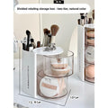 Organizador de brochas de maquillaje giratorio con almacenamiento de polvo