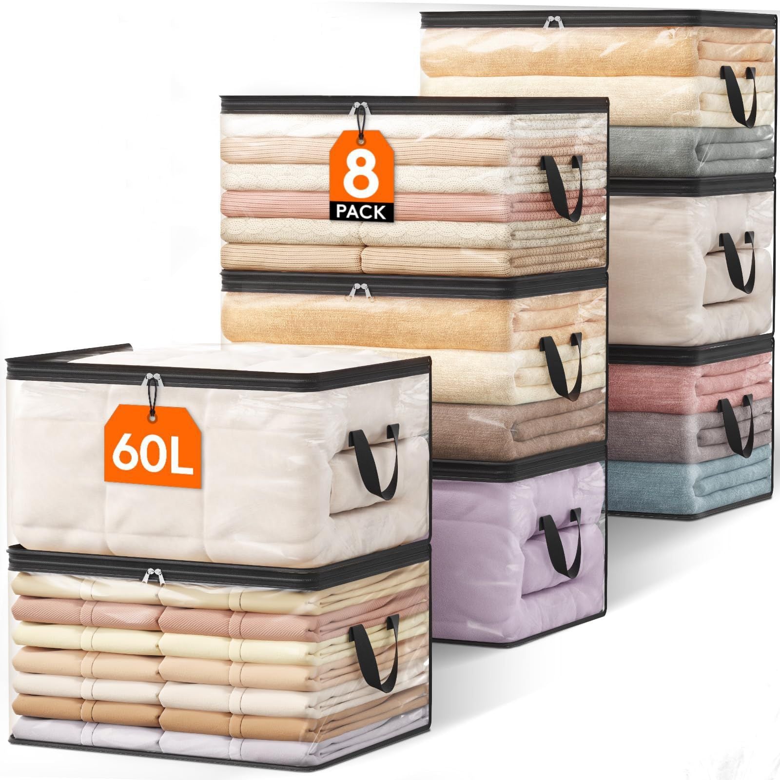 Bolsas de almacenamiento transparentes con doble cremallera