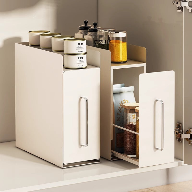 Double Layer Pull Out Kitchen Storage Rack