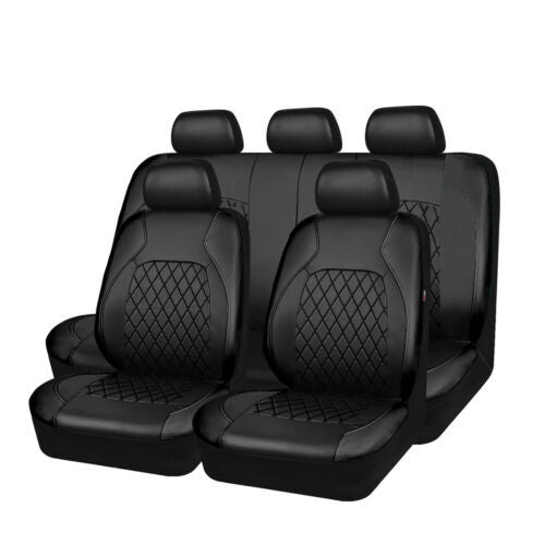 Funda de asiento de coche de cuero PU acolchado de diamante universal