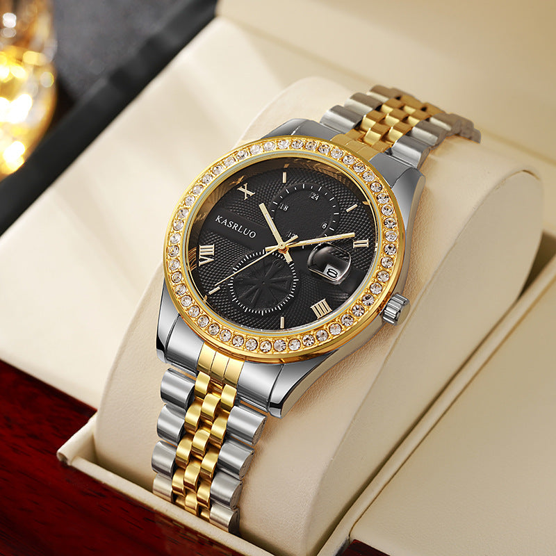 Reloj de cuarzo para hombre de acero inoxidable resistente al agua
