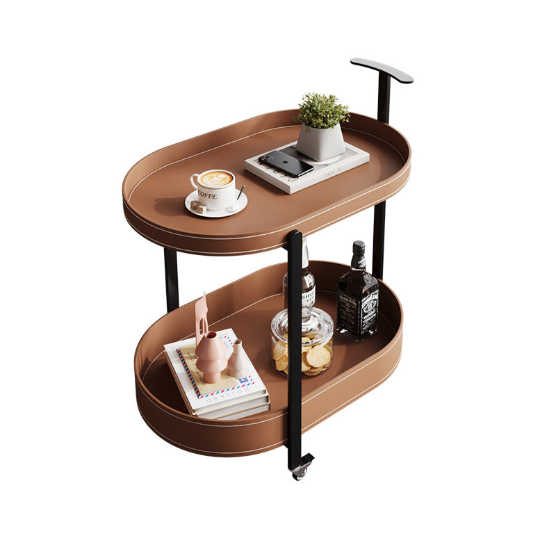 Mesa auxiliar de estilo italiano con ruedas y almacenamiento