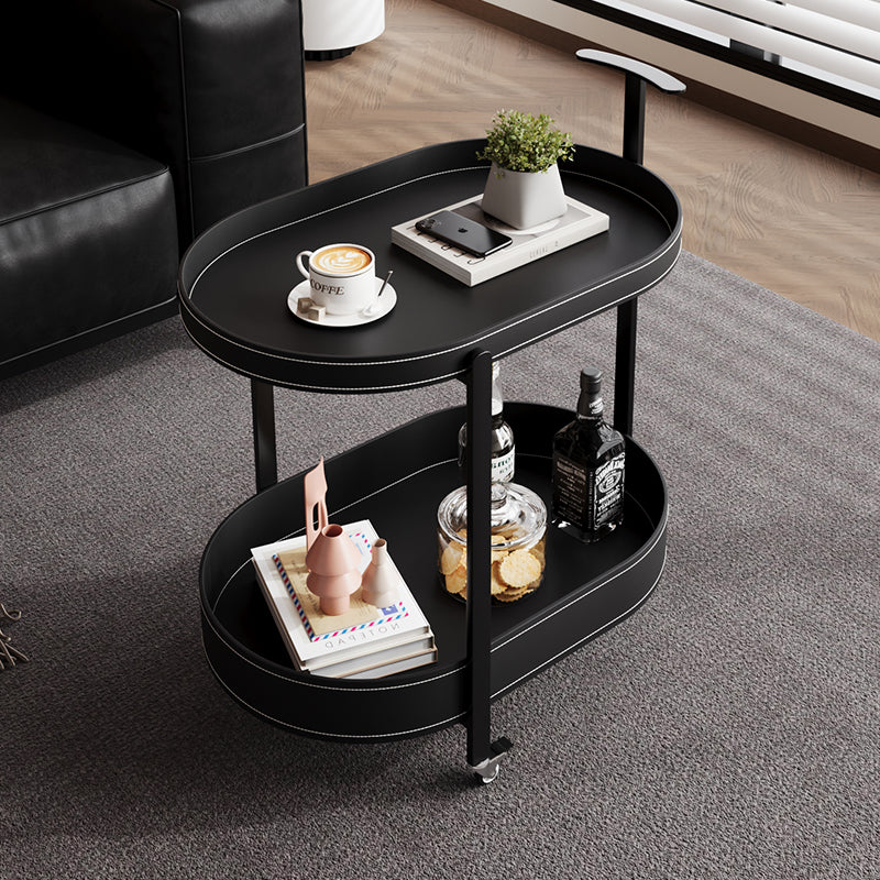 Mesa auxiliar de estilo italiano con ruedas y almacenamiento