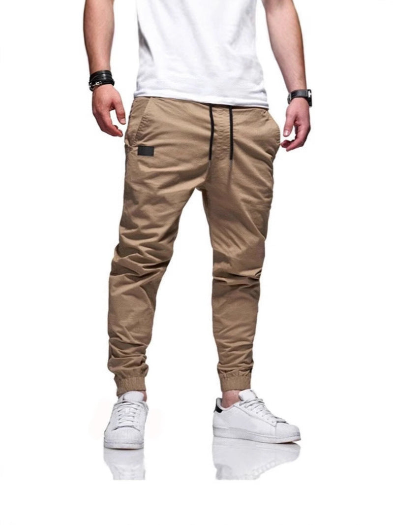 Mens Solid Color Casual Trousers