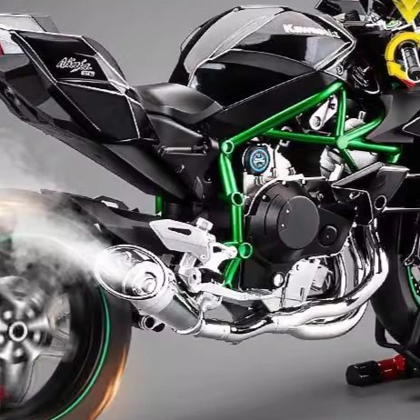 Modelo de motocicleta de aleación Kawasaki H2R con efectos dinámicos