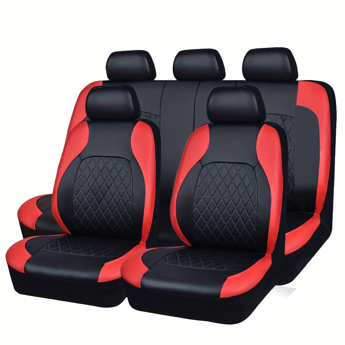 Juego de fundas de asiento de coche de cuero acolchado universal
