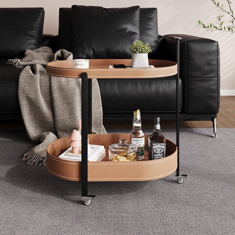 Mesa auxiliar de estilo italiano con ruedas y almacenamiento