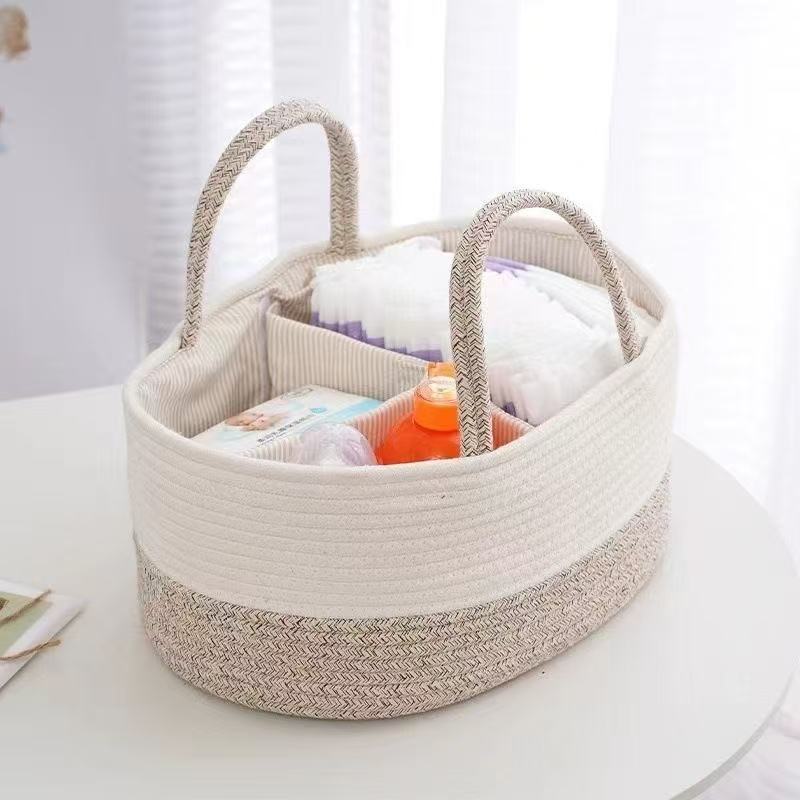 Handwoven Storage Basket with Removable Compartments