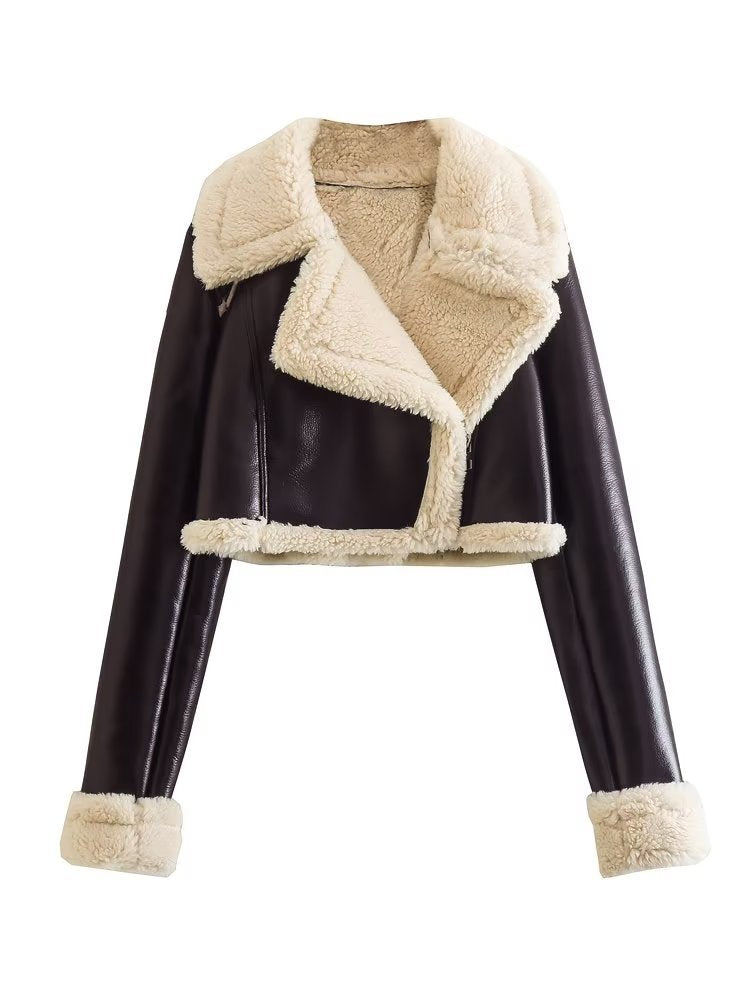 Chaqueta de moto corta para mujer