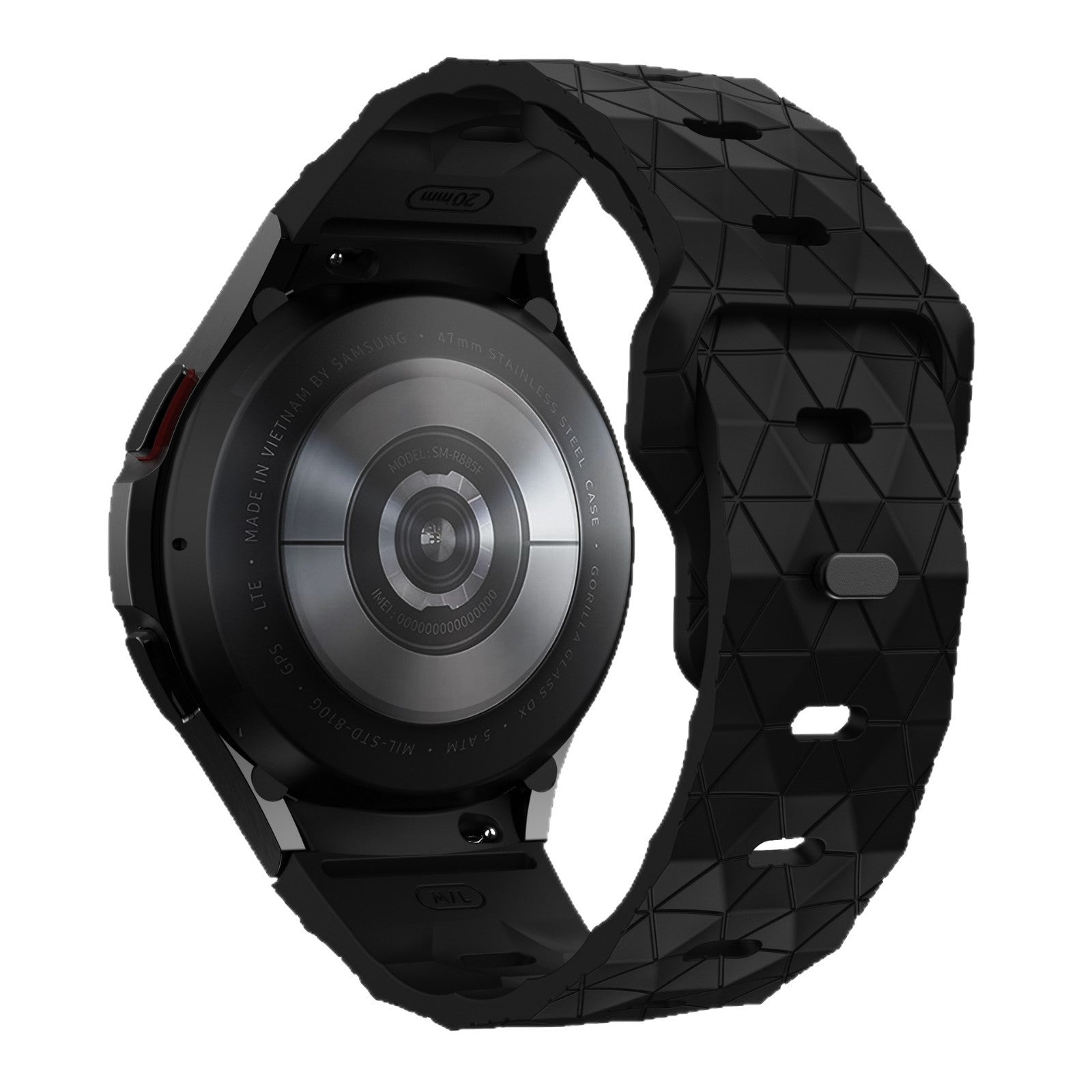 Correa de reloj de silicona invertida con patrón de fútbol