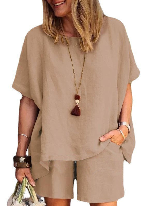 Conjunto de camisa y pantalones cortos casuales para mujer