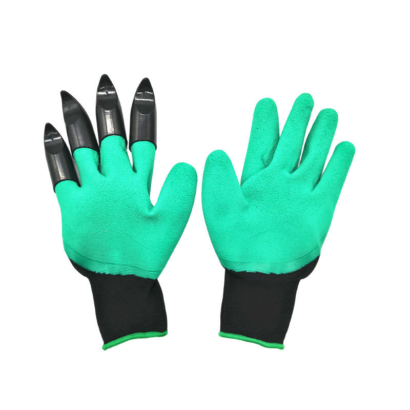 Juego de herramientas de jardín con hervidores y guantes