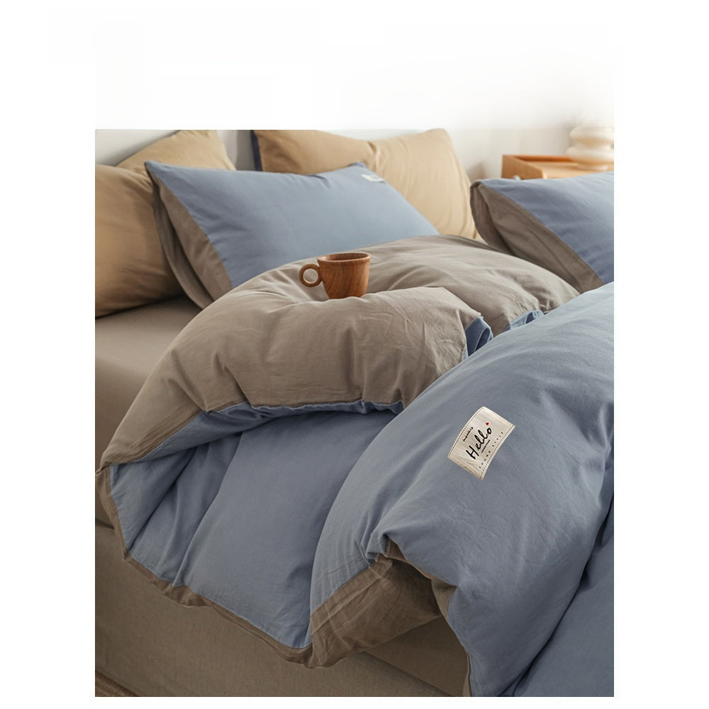 Juego de cama de algodón de cuatro piezas