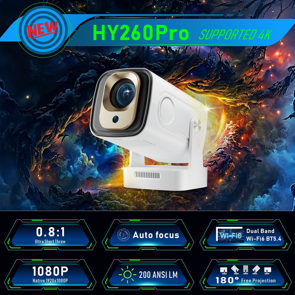 Miniproyector portátil con enfoque automático
