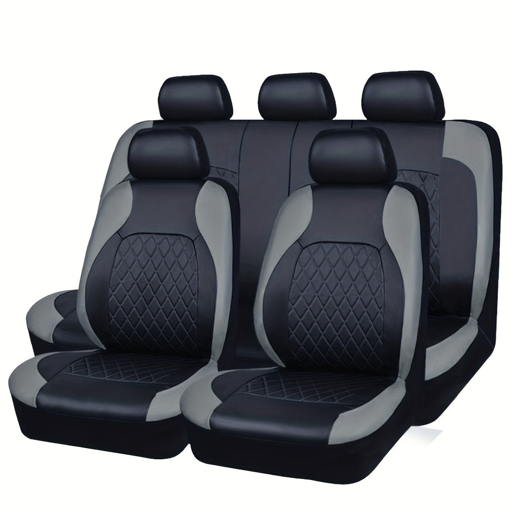 Juego de fundas de asiento de coche de cuero acolchado universal