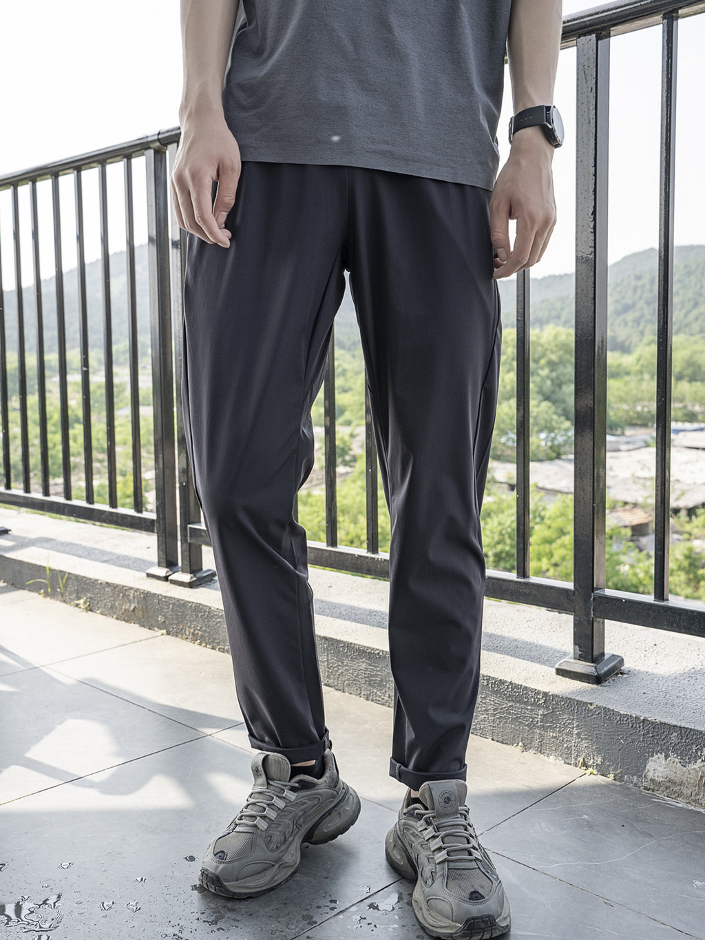Pantalones casuales elásticos funcionales de sensación de hielo
