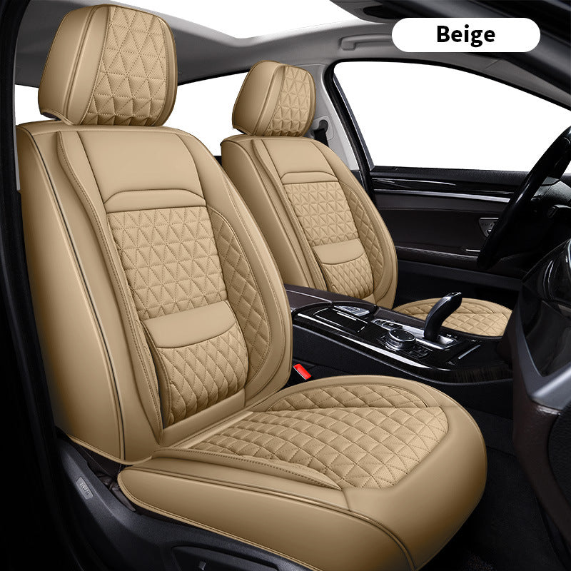 Funda de cuero para asiento de coche con soporte lumbar