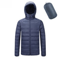 Chaqueta acolchada de algodón con cuello alto y capucha para hombre