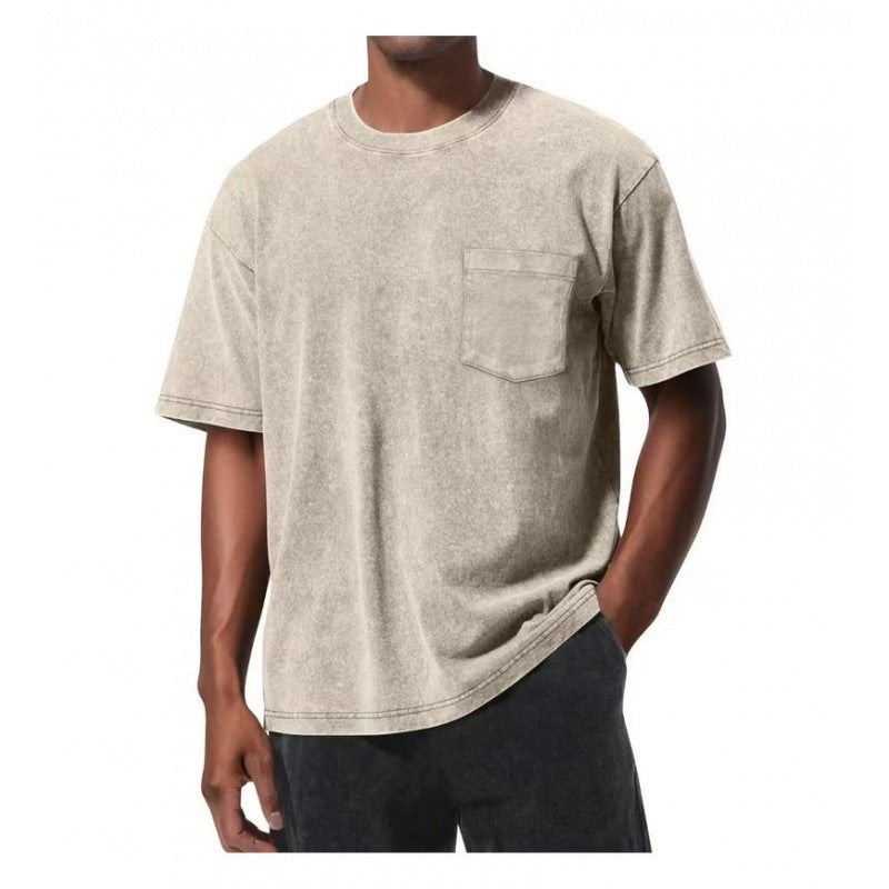 Camiseta de algodón de gran tamaño lavado vintage