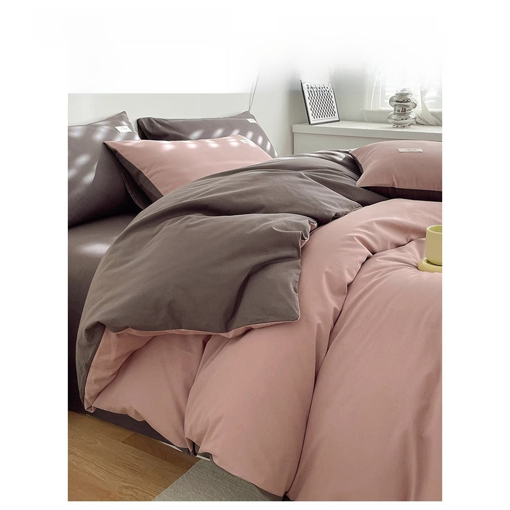 Juego de cama de algodón de cuatro piezas