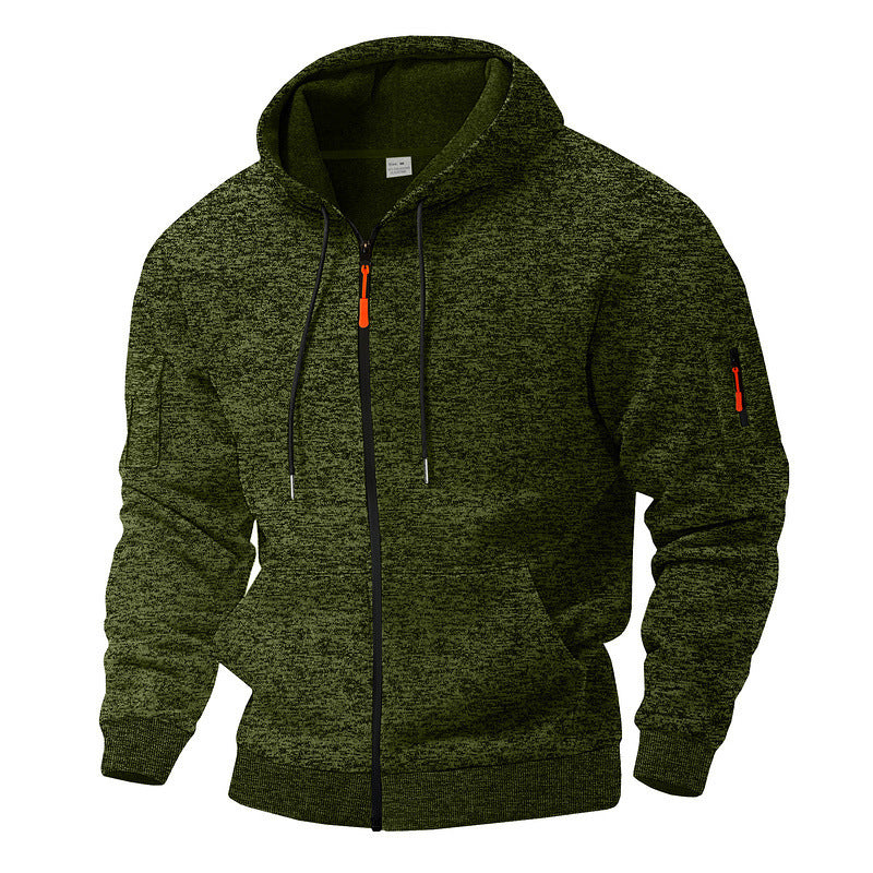 Ropa deportiva casual con capucha y cremallera para hombre