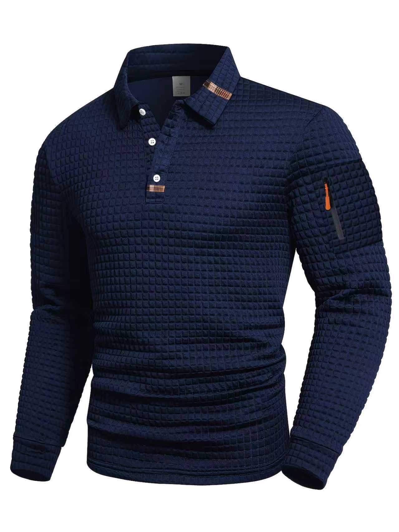 Mens Checkerboard Patchwork Polo Shirt