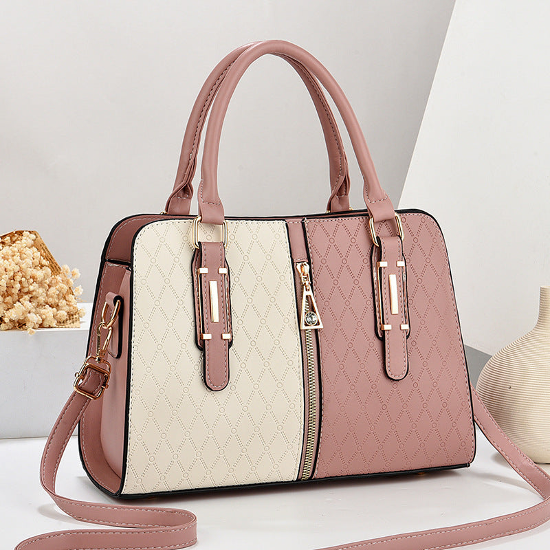 Bolso de mano grande para mujer con bloques de color