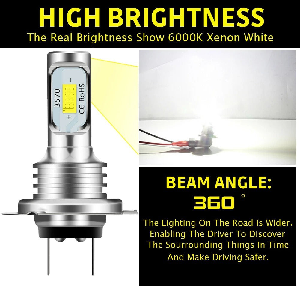 Luz antiniebla LED H7 3570 2SMD para coche y motocicleta