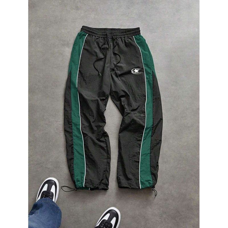Pantalones casuales con puño con cordón para hombre