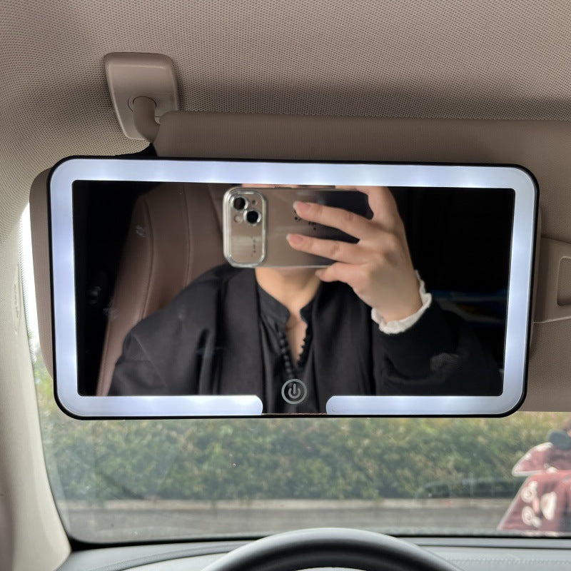 Espejo de tocador LED ajustable para coche con clip de visera solar