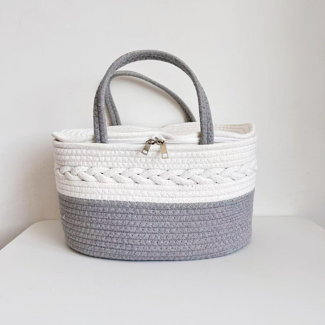 Handwoven Storage Basket with Removable Compartments
