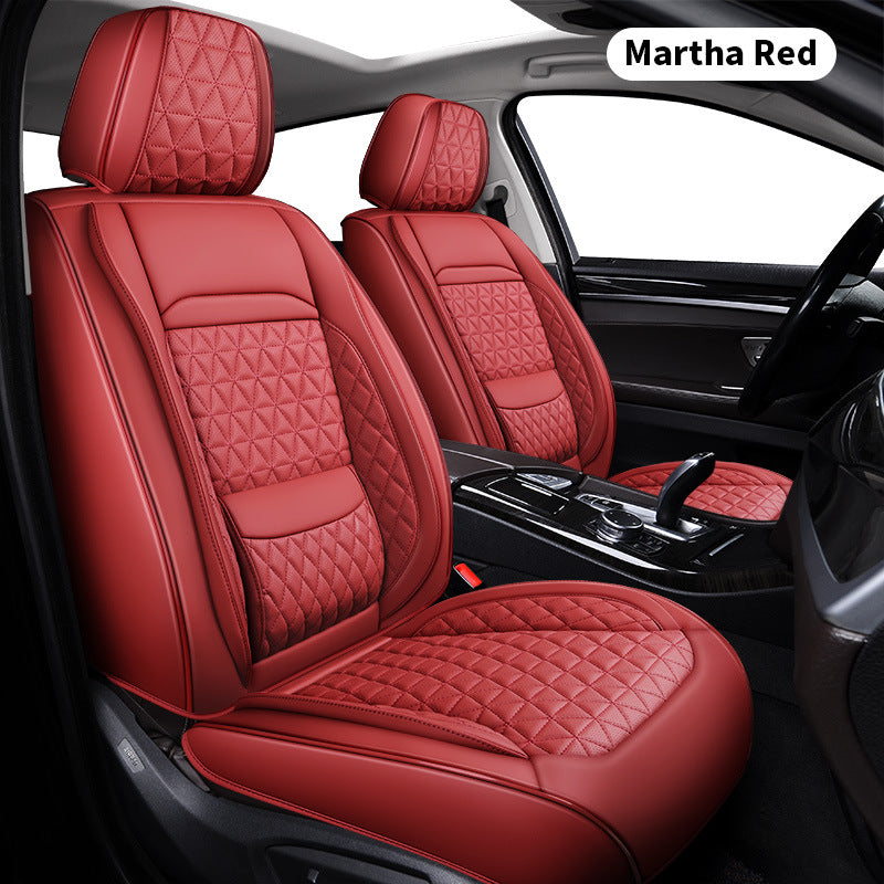 Funda de cuero para asiento de coche con soporte lumbar