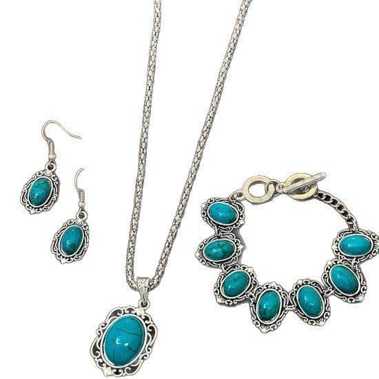 Joyas con pendientes, collar, pulsera
