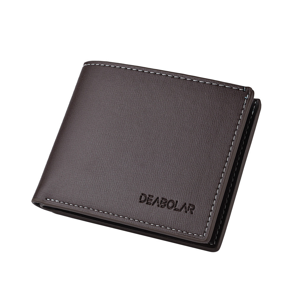 Cartera de cuero PU plegable para hombre