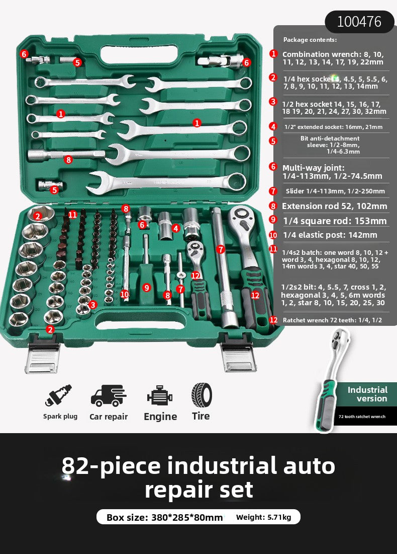 Juego de llave de trinquete Herramientas de reparación automotriz