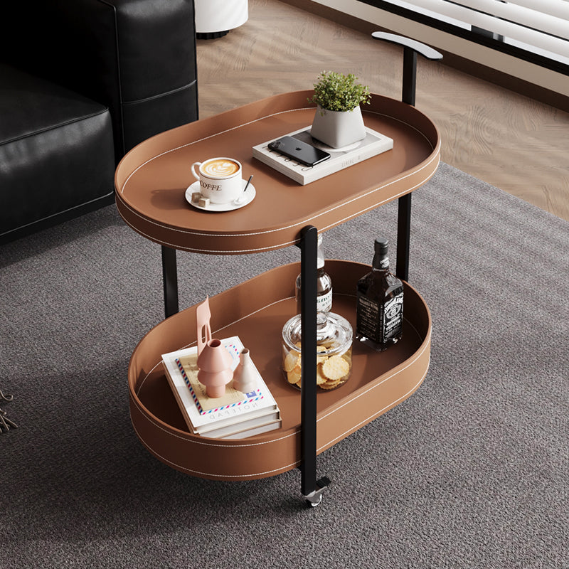 Mesa auxiliar de estilo italiano con ruedas y almacenamiento