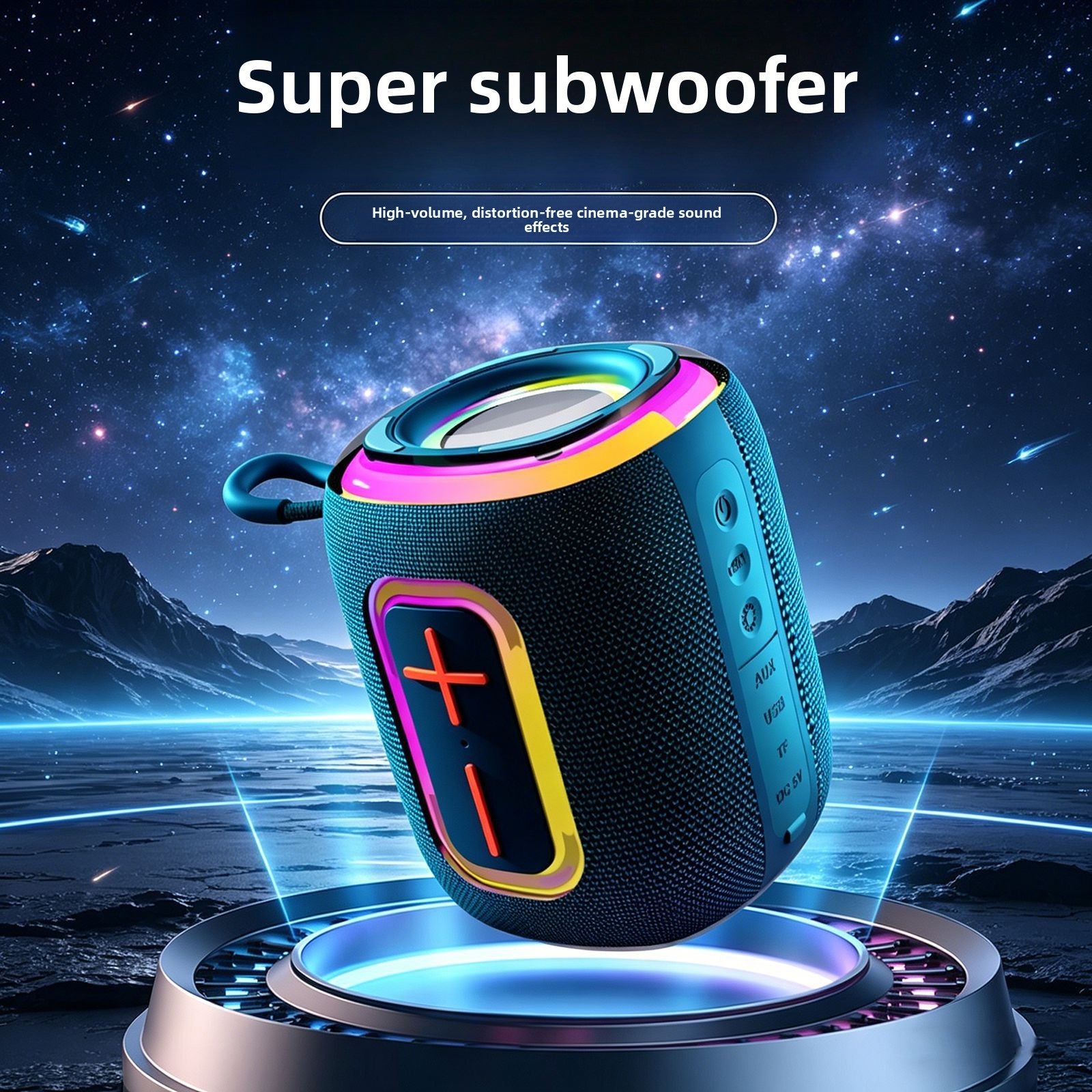 Altavoz Bluetooth RGB inalámbrico con graves pesados