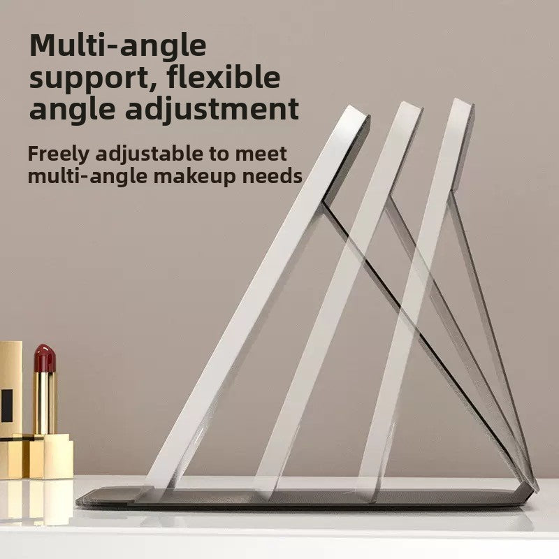 Espejo de maquillaje LED plegable con luz ajustable