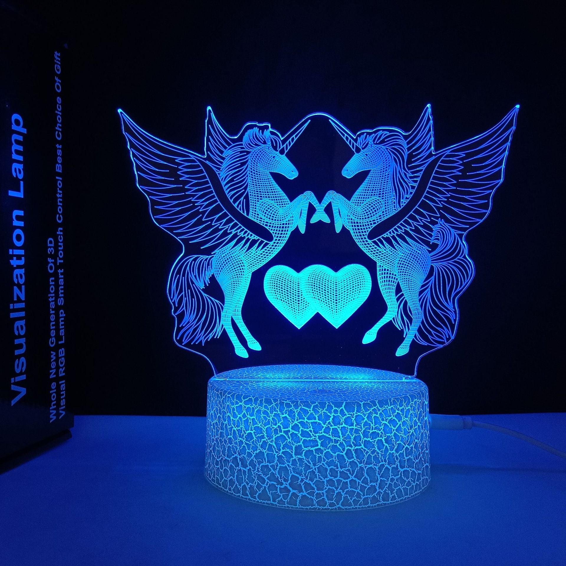 Luz nocturna 3D Horse USB que cambia de color Control remoto Lámpara decorativa para habitación de niños