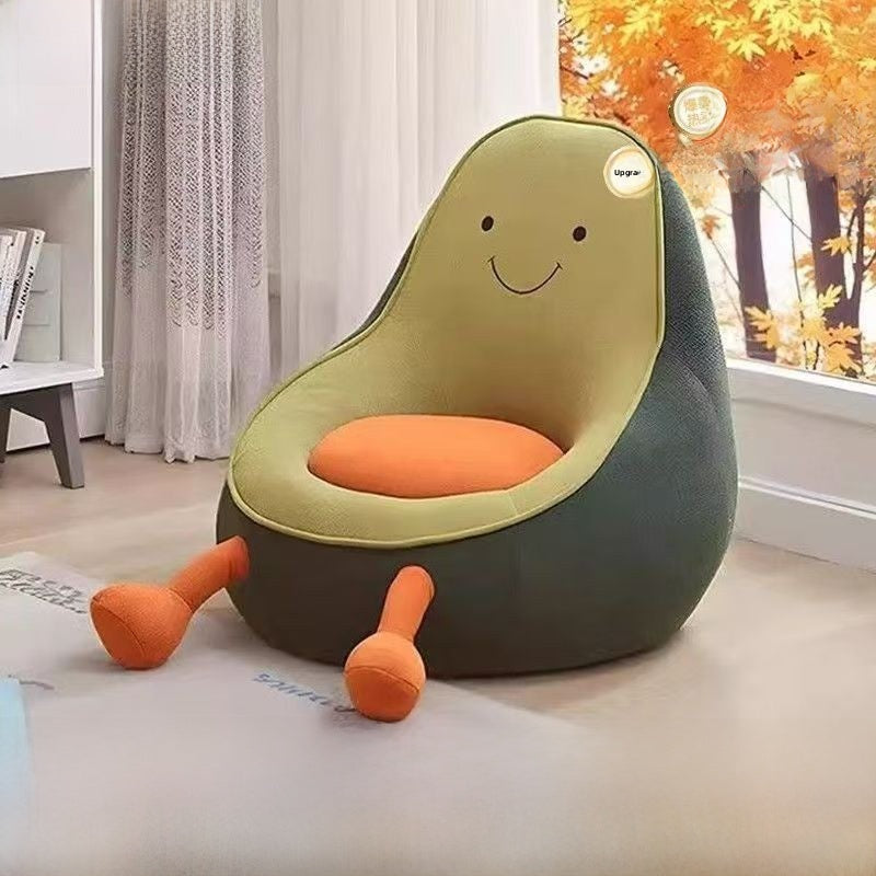 Silla de bolsa de frijoles de aguacate de felpa para niños