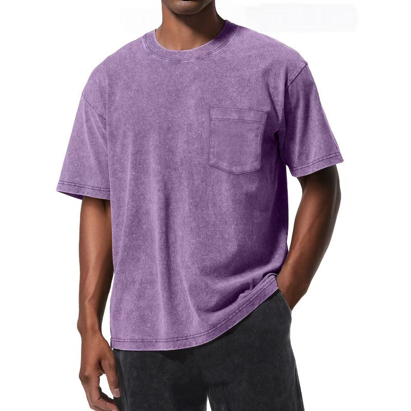 Camiseta de algodón de gran tamaño lavado vintage