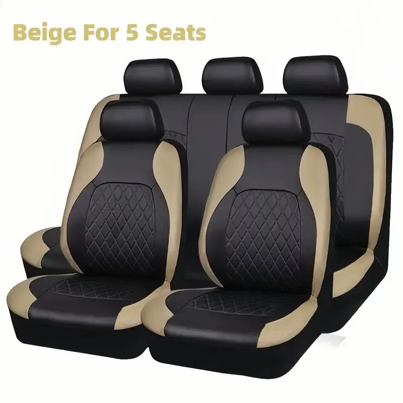 Juego de fundas de asiento de coche de cuero acolchado universal