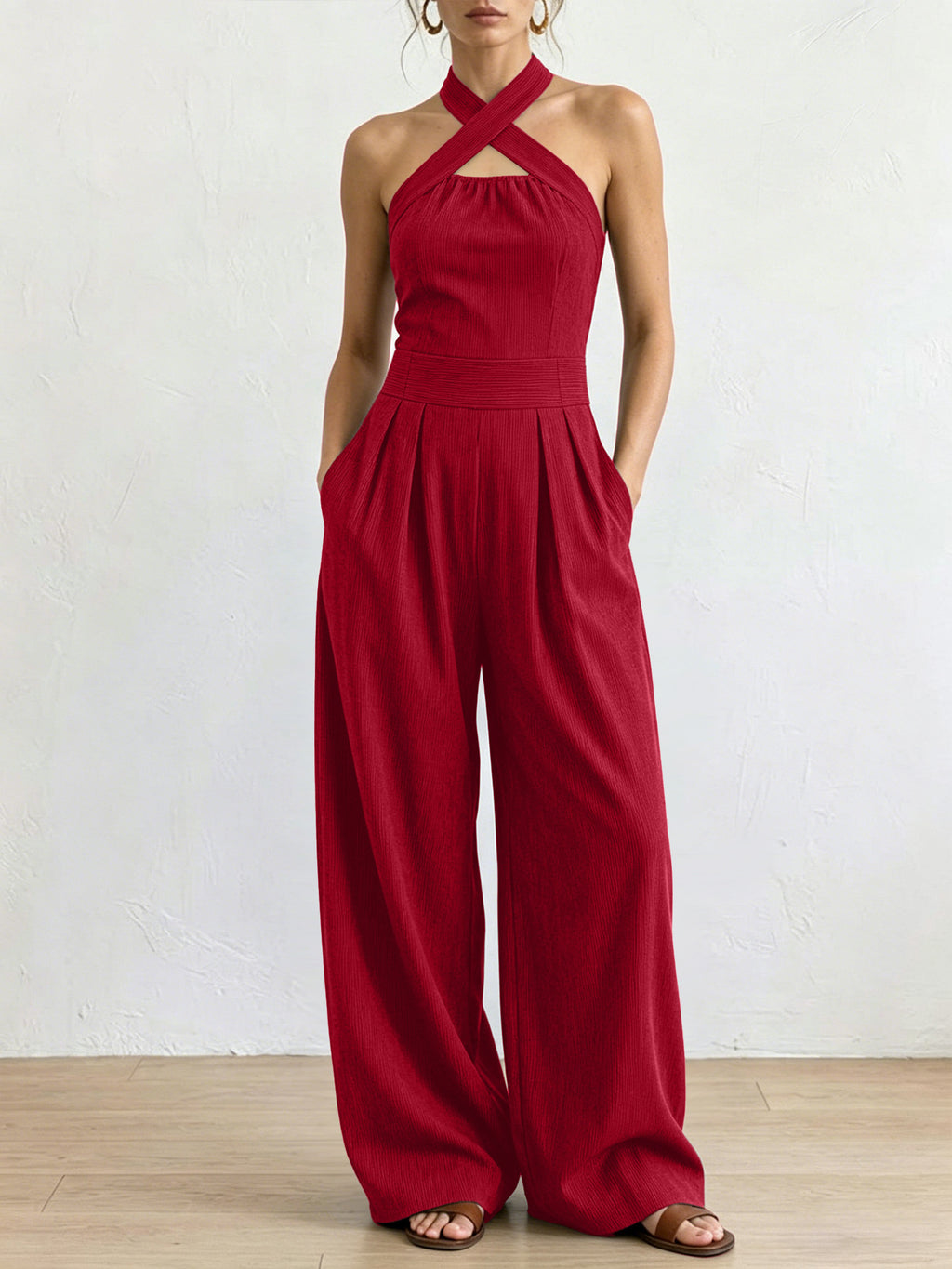Mono sin mangas con cuello halter